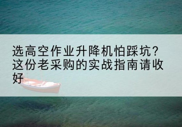 安州高空作业升降机厂家推荐-选高空作业升降机怕踩坑？这份老采购的实战指南请收好