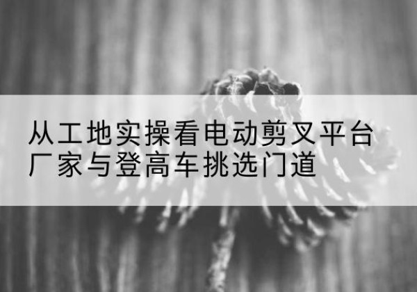 安州电动剪叉升降平台厂家-从工地实操看电动剪叉平台厂家与登高车挑选门道