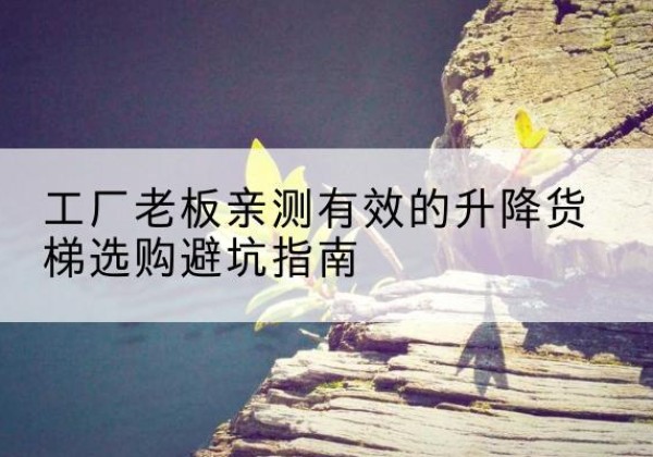 安州升降货梯怎么选-工厂老板亲测有效的升降货梯选购避坑指南